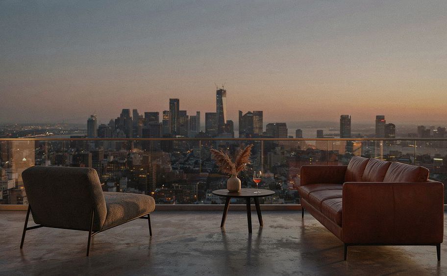 Ático premium con terraza al atardecer